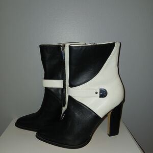 Black and White Ankle Boots